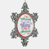 Suiker droomt kerstwoordversiering tin sneeuwvlok ornament (Links)