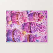 Suiker Droomvluchten: Candy Cupcake Genot Legpuzzel (Horizontaal)