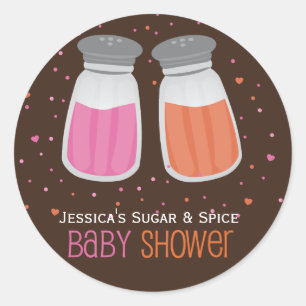 Suiker en Baby shower met schokdempers Ronde Sticker