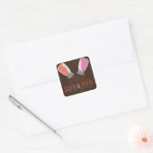 Suiker en Baby shower met schokdempers Vierkante Sticker (Envelop)