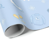 Suiker en Ice Figuur Schaats Ice Schaats Winter Bl Cadeaupapier (Rol Hoek)