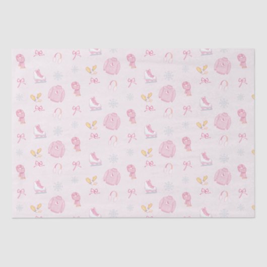 Suiker en Ijsfiguur Schaats Ijs Schaats Winter Roz Tissuepapier (Voorkant)