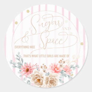 Suiker en kruiden & alles is leuk Baby shower Ronde Sticker