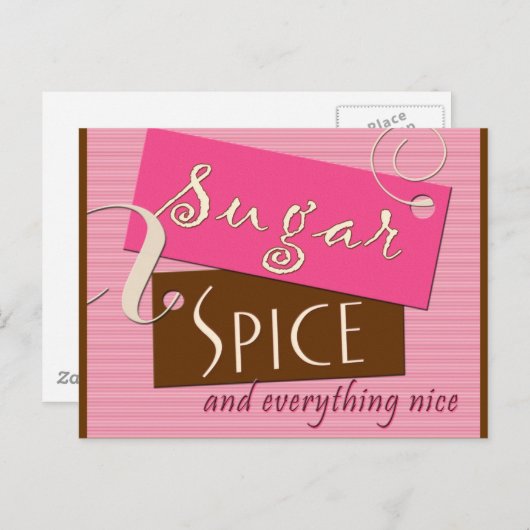 Suiker en kruiden baby shower briefkaart nodigt ui (Voorkant / Achterkant)