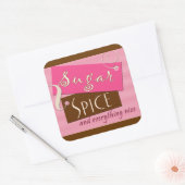 Suiker en kruiden en alles leuk vierkante sticker (Envelop)