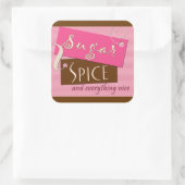 Suiker en kruiden en alles leuk vierkante sticker (Tas)