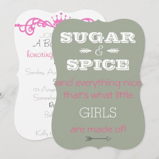 Suiker en kruiden en alles wat leuk is kaart (Voorkant / Achterkant)