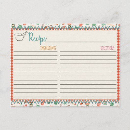 Suiker en Kruiden Receptkaarten Aankondigingskaart (Voorkant)