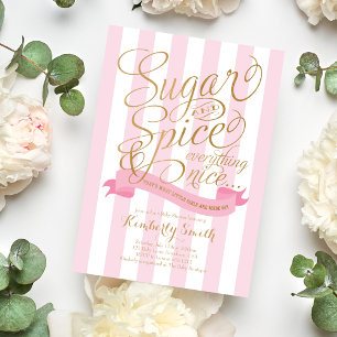 Suiker en Peper Baby Girl Baby Shower Uitnodiging