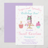 Suiker en prinkles Sweet Treat Birthday Kaart (Voorkant / Achterkant)