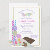 Suiker en Snoep van zoet Baby shower Kaart (Voorkant / Achterkant)