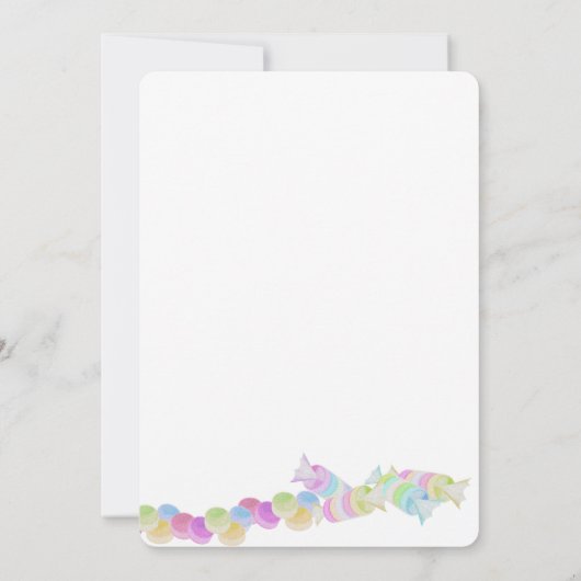 Suiker en Snoep van zoet Baby shower Kaart (Achterkant)