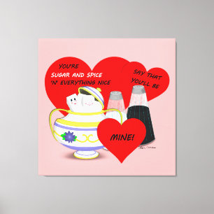 Suiker en specerij - Kaart van oude, gesmolten Val Canvas Afdruk