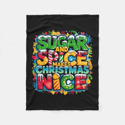 Suiker en specerij maken kerst leuk Retro kerst Fleece Deken (Voorkant)