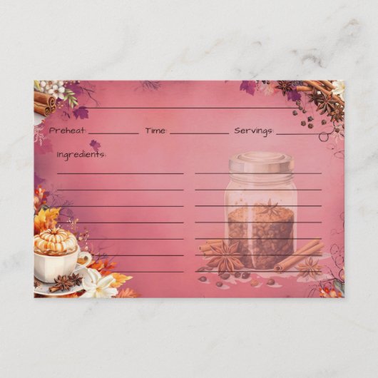 Suiker en specerij Recept Kaart (Voorkant)