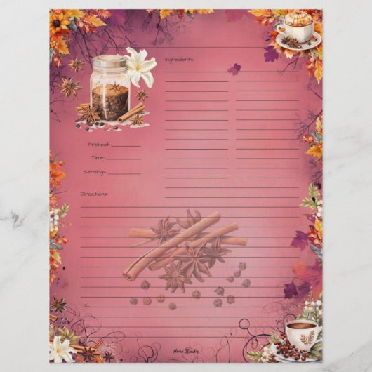 Suiker en specerij Volledige Pagina Recept (Achterkant)