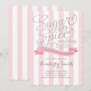 Suiker en Specerijen Baby Meisje Baby Shower Uitno Kaart