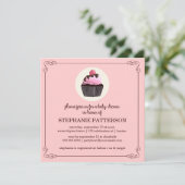 Suiker en specerijen Cupcake Girl Baby shower Invi Kaart (Staand voorkant)