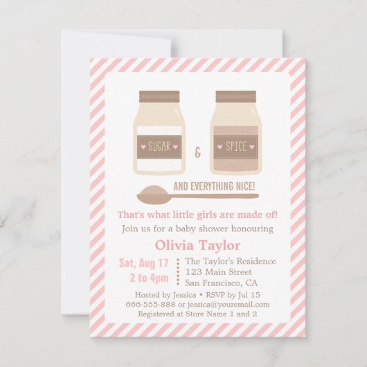 Suiker en specerijen en alles wat in Nice Baby sho Kaart (Voorkant)