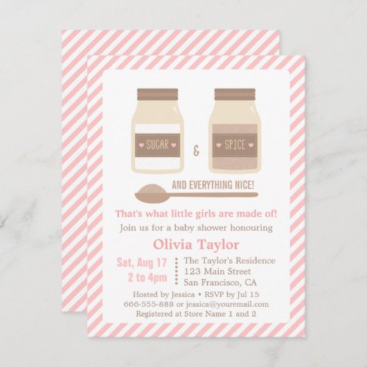 Suiker en specerijen en alles wat in Nice Baby sho Kaart (Voorkant / Achterkant)