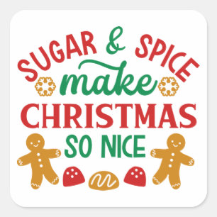 Suiker en specerijen maken kerstmis zo mooi vierkante sticker
