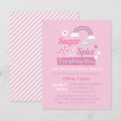 Suiker en specerijen meisjes Roze Babyschoenen Kaart (Voorkant / Achterkant)