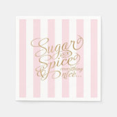 Suiker- en specerijroze gestreept papier servetten (Voorkant)