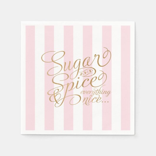 Suiker- en specerijroze gestreept papier servetten (Voorkant)