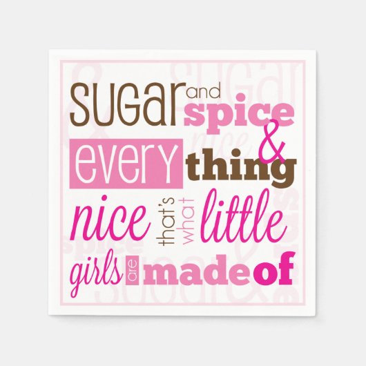 Suiker en Spice Baby Girl Douche Servetten (Voorkant)