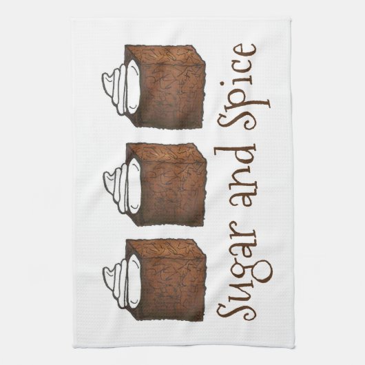 Suiker en Spice Gingerbread Cake Kerstmis Bakken Theedoek (Verticaal)