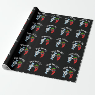 Suiker en spies Funny Food Pun Dark BG Cadeaupapier