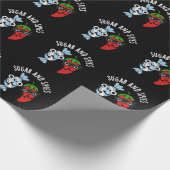 Suiker en spies Funny Food Pun Dark BG Cadeaupapier (Hoek)