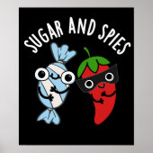 Suiker en spies Funny Food Pun Dark BG Poster (Voorkant)