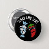 Suiker en spies Funny Food Pun Dark BG Ronde Button 5,7 Cm (Voorkant /achterkant)