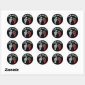 Suiker en spies Funny Food Pun Dark BG Ronde Sticker (Vel)