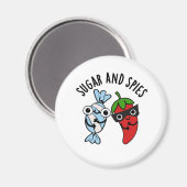 Suiker en spionnen Funny Food Spice Pun Magneet (Voorkant / Achterkant)