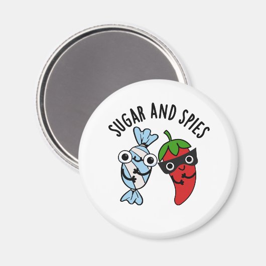 Suiker en spionnen Funny Food Spice Pun Magneet (Voorkant / Achterkant)