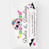Suiker Floral Calavera Papel Picado Boutique Spandoek (Verticaal)