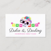 Suiker Floral Calavera Papel Picado Boutique Visitekaartje (Voorkant)