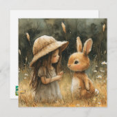 Suiker-gecoate konijntjes: zoete lekkernijen 🐰💖d feestdagenkaart (Voorkant / Achterkant)