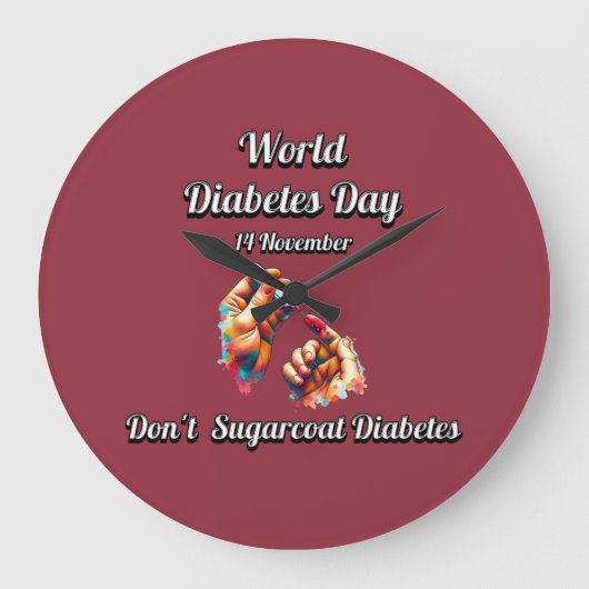 Suiker geen diabetes. Werelddiabetesdag. Grote Klok (Voorkant)
