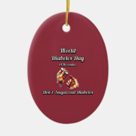 Suiker geen diabetes. Werelddiabetesdag. Keramisch Ornament