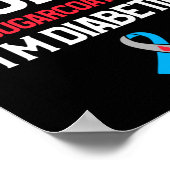 Suiker geen Diabetische Type 1 diabetes Poster (Hoek)