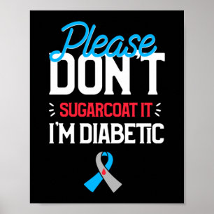 Suiker geen Diabetische Type 1 diabetes Poster