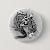 Suiker Glider Joeys Black & White Ronde Button 5,7 Cm (Voorkant)