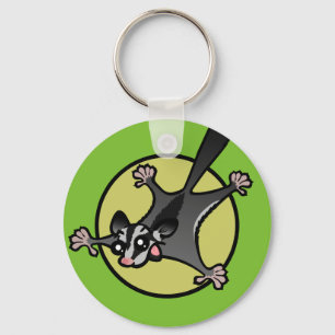 SUIKER GLIDER ROUND SLEUTELHANGER VAN CUTE CARTOON
