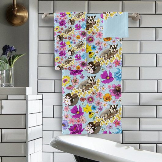 suiker Glider Schattige Bloemen Bad Handdoek