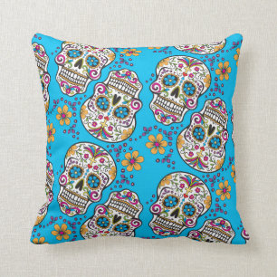 Suiker Halloween Blue Kussen
