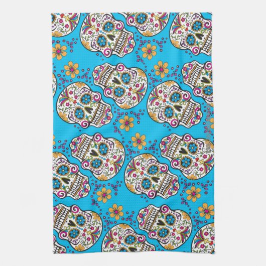 Suiker Halloween Blue Theedoek (Verticaal)