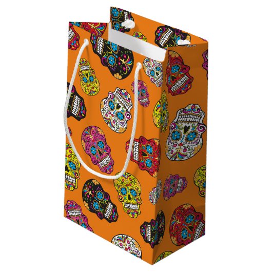 Suiker halloween dag van de dode afdruk klein cadeauzakje (Achterkant Gekanteld)